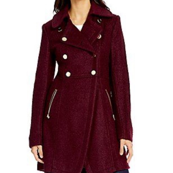 Beautiful trench coat purple wool :: Guess::: size M - Picture 2 of 3